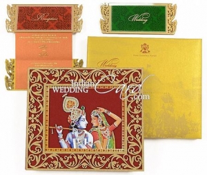 Radha Krishan Theme Wedding Cards